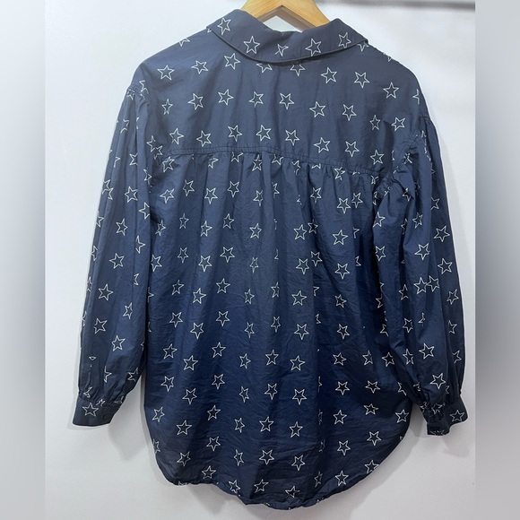 Navy Star Print Button-Up Shirt - Picture 6 of 6